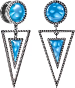 1 Pair Multicolour Ear Gauges Piercing Stainless Steel Elegant Ear Pendant Dangle Earrings Tunnel Plugs 6mm to 16mm.