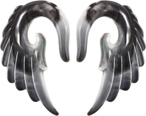 1 Pairs of Mixed Colors Acrylic Spiral Angel Wings Ear Tunnels Plugs - Gothic Punk Piercing Resin Earring Expanders