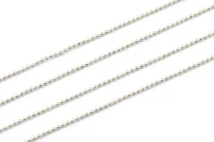 10 M. 1mm Silver Tone Brass  Ball Chain - W69-1 Z044