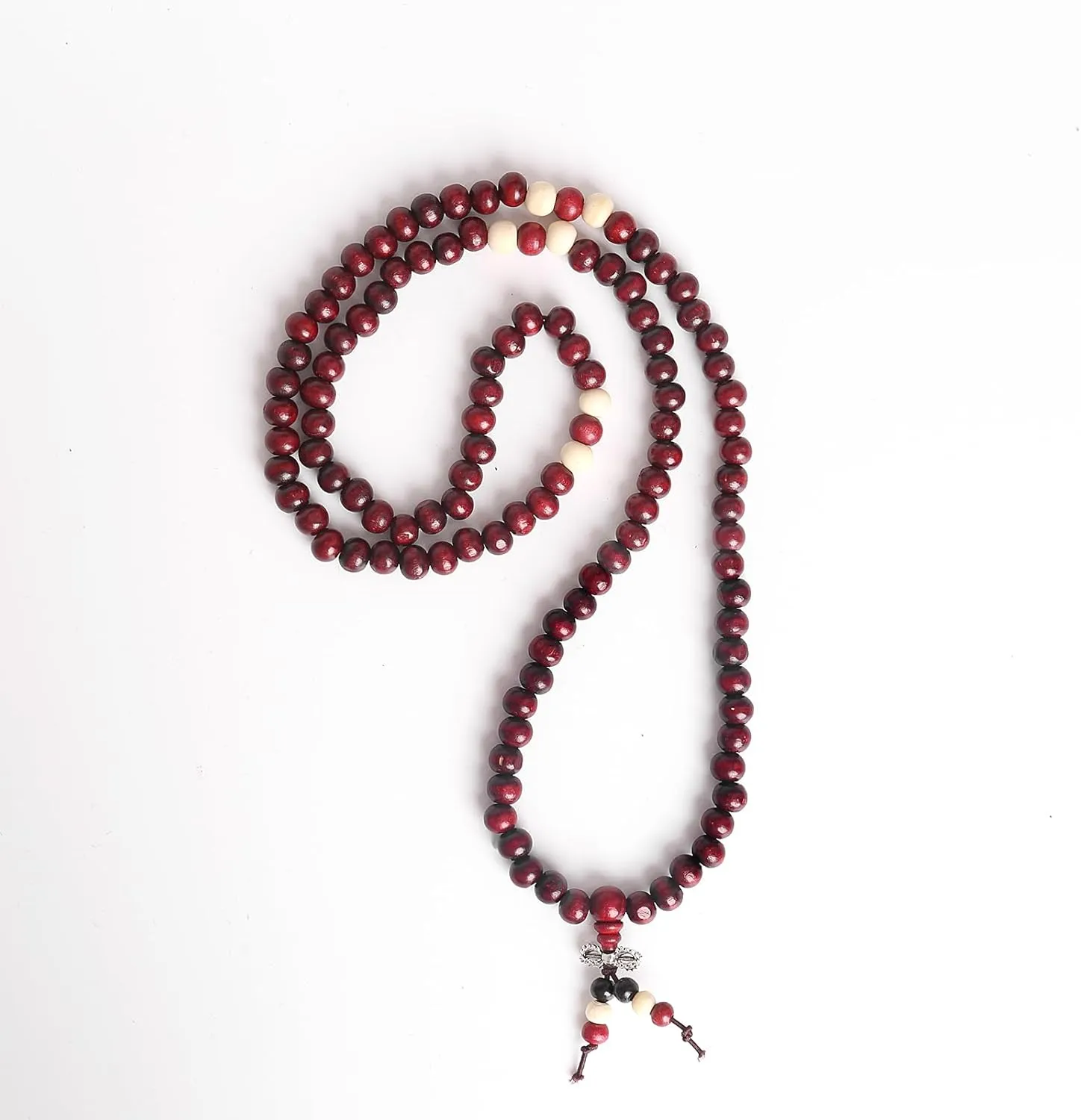 108 Mala Beads Bracelets Meditation Necklace 3pc 8mm Wood Prayer Beads Buddhist Wooden Necklace for Men and Women