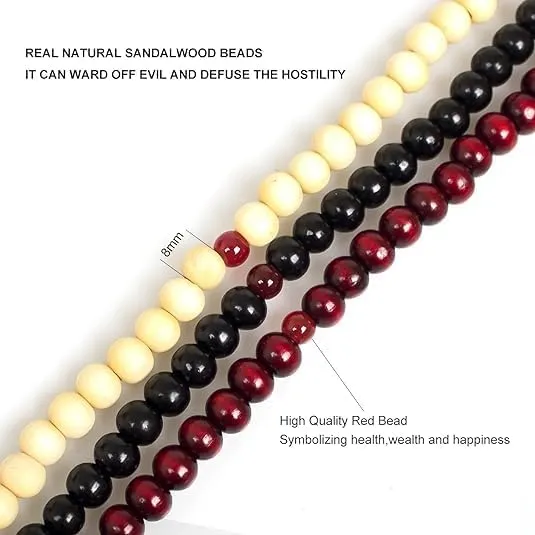 108 Mala Beads Bracelets Meditation Necklace 3pc 8mm Wood Prayer Beads Buddhist Wooden Necklace for Men and Women