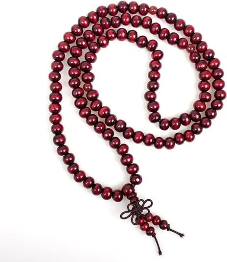 108 Mala Beads Bracelets Meditation Necklace 3pc 8mm Wood Prayer Beads Buddhist Wooden Necklace for Men and Women