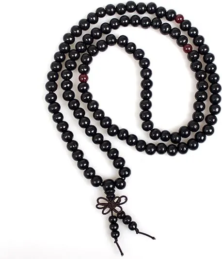 108 Mala Beads Bracelets Meditation Necklace 3pc 8mm Wood Prayer Beads Buddhist Wooden Necklace for Men and Women