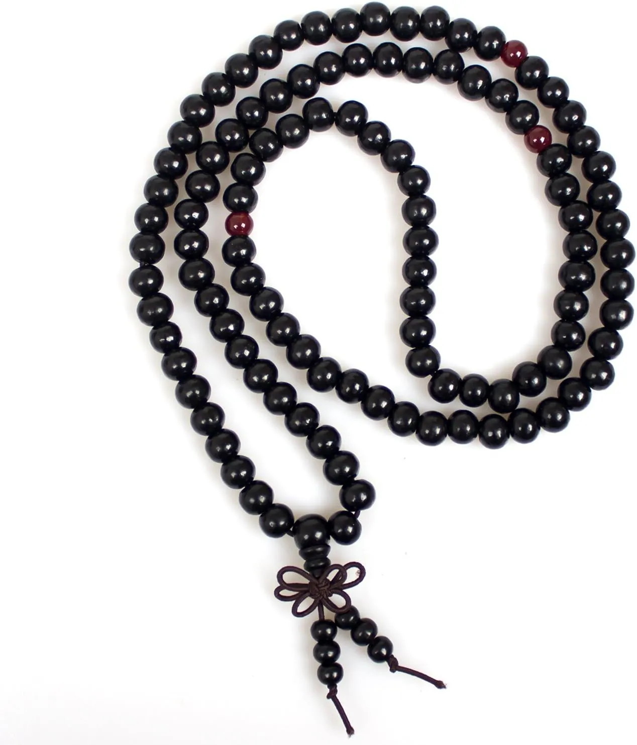 108 Mala Beads Bracelets Meditation Necklace 3pc 8mm Wood Prayer Beads Buddhist Wooden Necklace for Men and Women