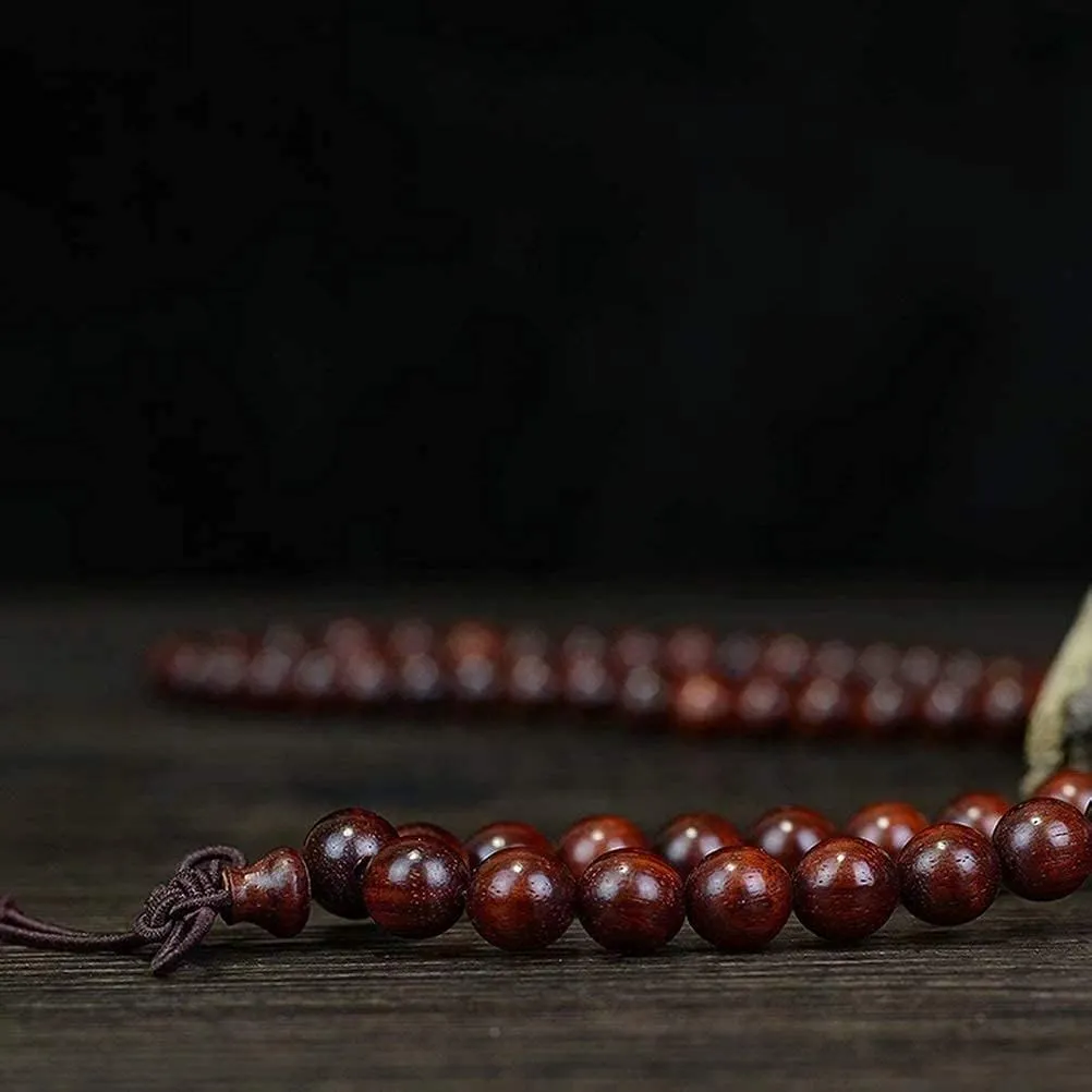 108PCS Zambia Red Sandalwood Beads Bracelet Tibetan Buddhist Prayer Meditation Yoga Zen Mala Bracelet