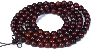 108PCS Zambia Red Sandalwood Beads Bracelet Tibetan Buddhist Prayer Meditation Yoga Zen Mala Bracelet