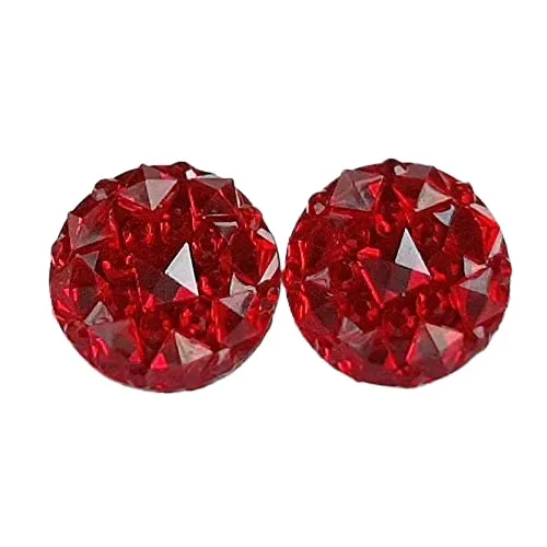 10mm Red Prism Stud Earrings - Hypoallergenic Titanium