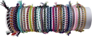12 Pack Friendship Bracelet Handwoven Cotton Linen Bracelet Adjustable Size Unisex(Random Color)