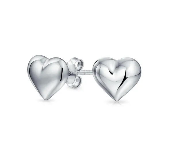 14K Gold Delicate Dainty Heart Studs Earrings - 3 Colors by Donatello Gian
