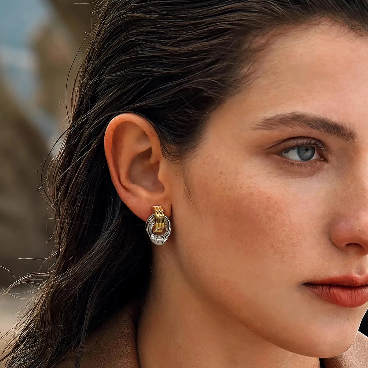 14K Gold Earring Cross Waterdrop Butterfly Heart Knot Earrings for Women Gold Silver Cross Leverback Drop Gold Silver Teardrop Hoop Dangle Earring White Gold Dangle Drop Earring