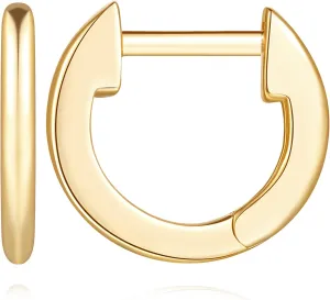 14K Gold Huggie Hoop Earrings for Women - Small Minimalist Earrings (12mm*11mm)(18mm*17mm)