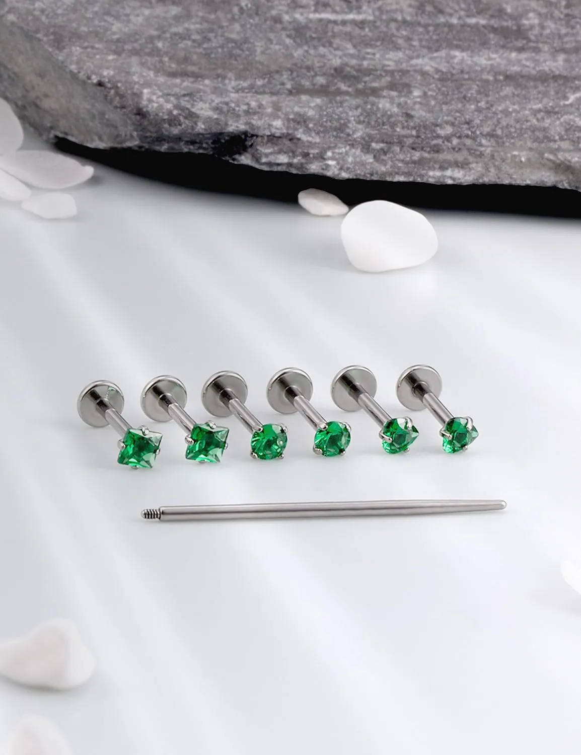 16G F136 Titanium Lip Rings CZ Labret Jewelry Internally Threaded Monroe Lip Ring Medusa Snake Bite Piercing Jewelry Conch Tragus Forward Helix Cartilage Earring Studs Piercing Jewelry