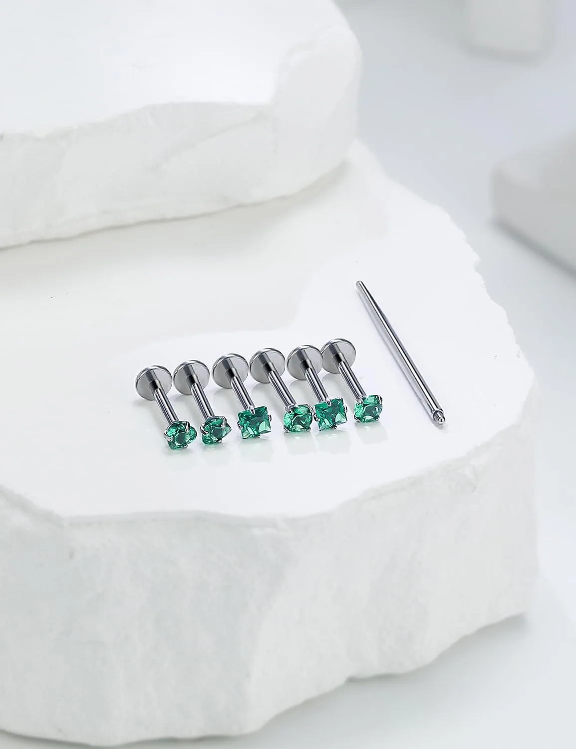 16G F136 Titanium Lip Rings CZ Labret Jewelry Internally Threaded Monroe Lip Ring Medusa Snake Bite Piercing Jewelry Conch Tragus Forward Helix Cartilage Earring Studs Piercing Jewelry