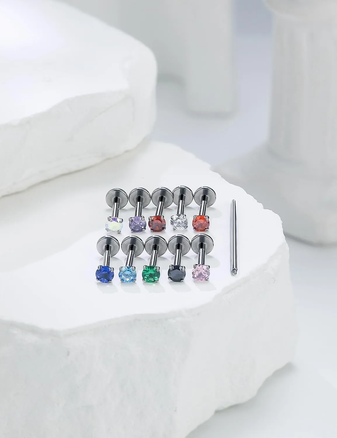 16G F136 Titanium Lip Rings Labret Jewelry Internally Threaded Monroe Lip Ring Medusa Snake Bite Piercing Jewelry Conch Tragus Forward Helix Cartilage Earring Studs Piercing Jewelry