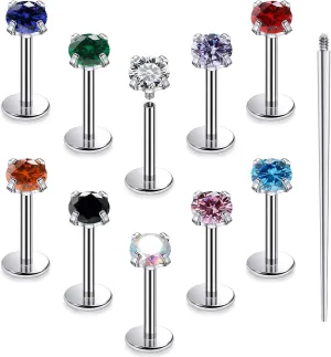 16G F136 Titanium Lip Rings Labret Jewelry Internally Threaded Monroe Lip Ring Medusa Snake Bite Piercing Jewelry Conch Tragus Forward Helix Cartilage Earring Studs Piercing Jewelry