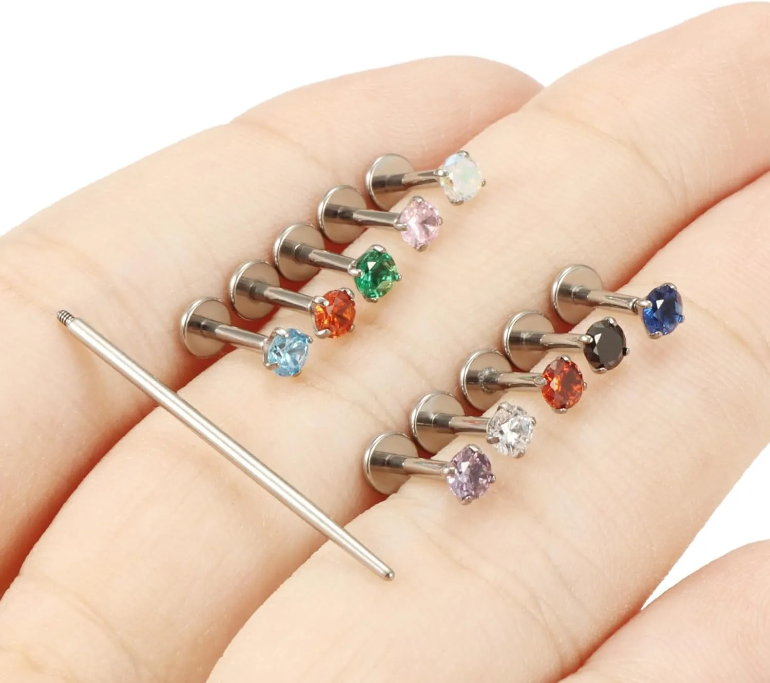 16G F136 Titanium Lip Rings Labret Jewelry Internally Threaded Monroe Lip Ring Medusa Snake Bite Piercing Jewelry Conch Tragus Forward Helix Cartilage Earring Studs Piercing Jewelry