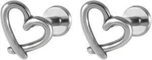 16G Love Heart Labret Cartilage Tragus Monroe Lip Nose Helix Stud Earrings for Women Stainless Steel Medusa Body Piercing Studs Rings Sleeper Fashion Jewelry Gifts for Her