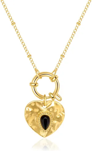 18K Gold Love Heart Pendant Necklace Simple Style Plated Handmade Choker Necklace Jewelry Gifts For Women/Valentine's Day/Anniversary Day