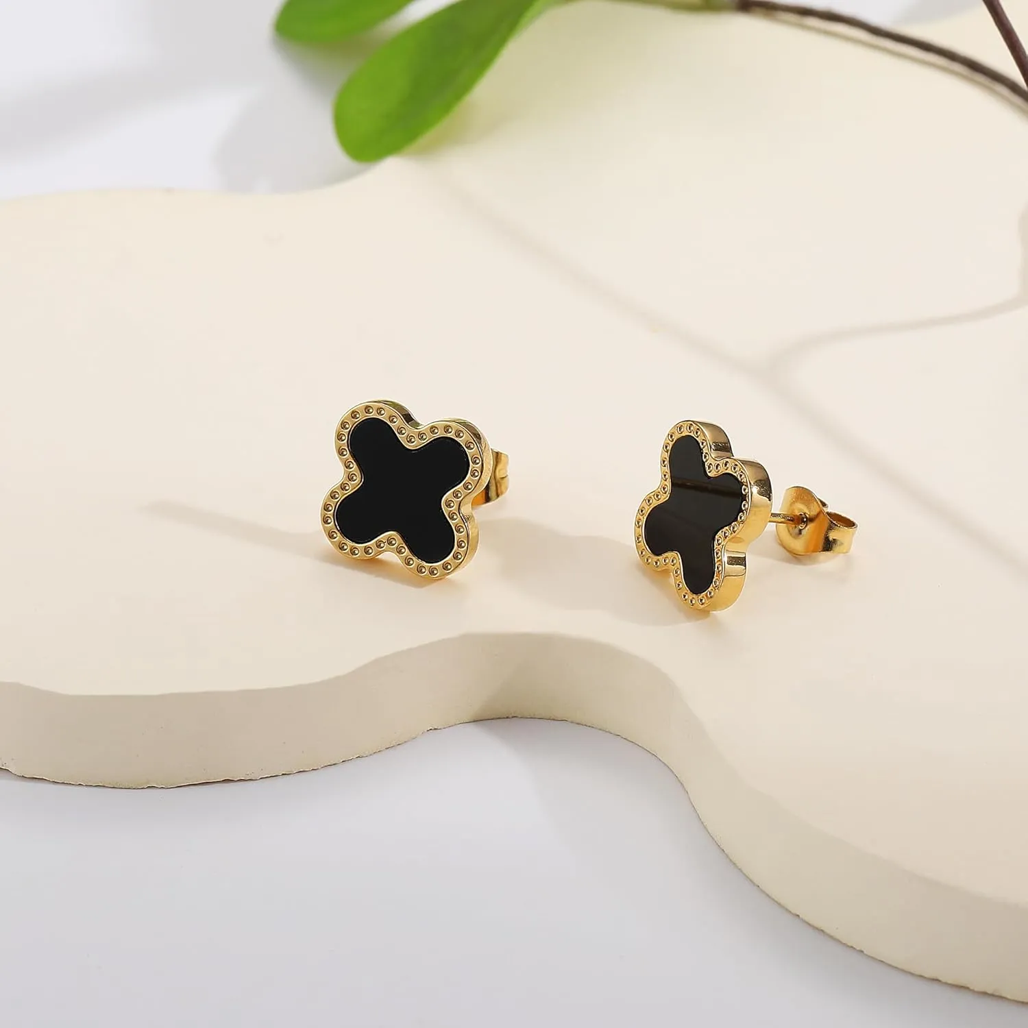 18K Gold Plated Clover Earrings for Women Four Leaf Clover Stud Earrings Lucky Dangle Earrings Simple Jewelry Gifts for Women