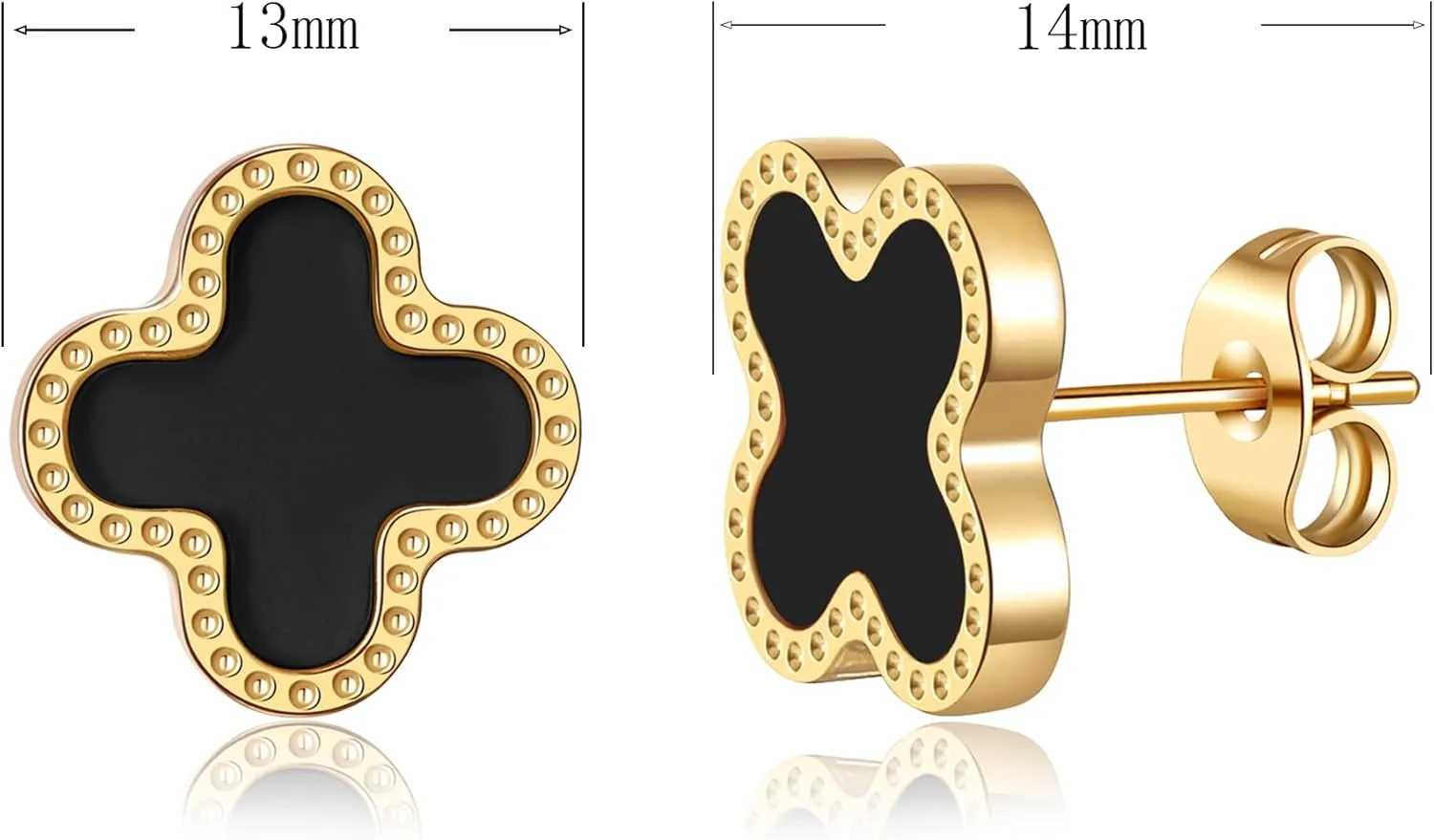 18K Gold Plated Clover Earrings for Women Four Leaf Clover Stud Earrings Lucky Dangle Earrings Simple Jewelry Gifts for Women