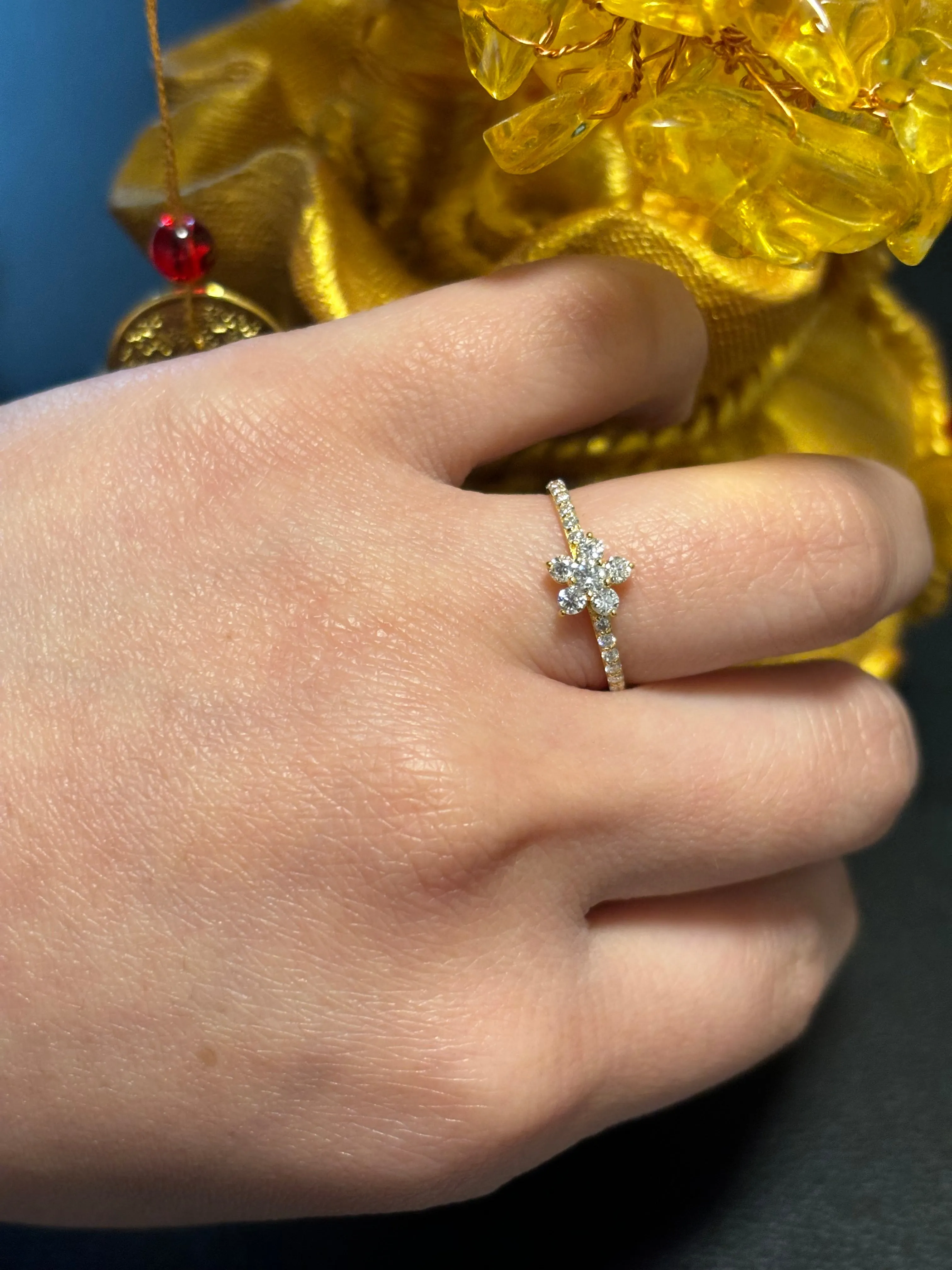 18K Gold Rositas Moissanite Diamond Ring