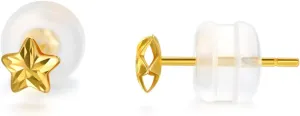18K Gold Tiny Stud Earrings for Women, 4MM Yellow Gold Star Stud Earrings Jewelry for Mother, Wife