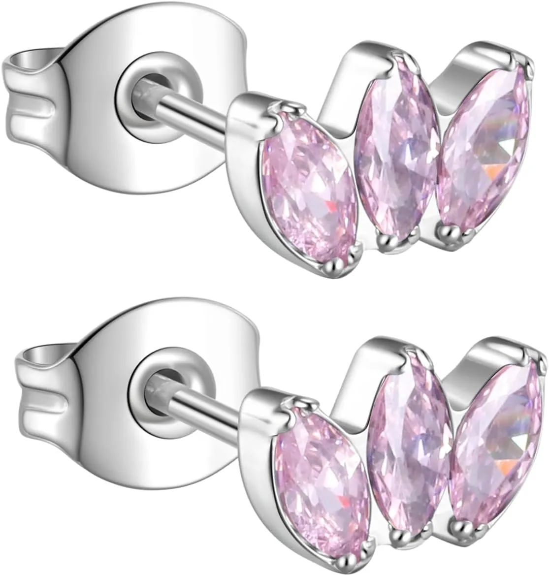 1pair G23 Titanium Hypoallergenic Earrings Studs F136 Implant Grade Titanium Jewelry for Sensitive Ears