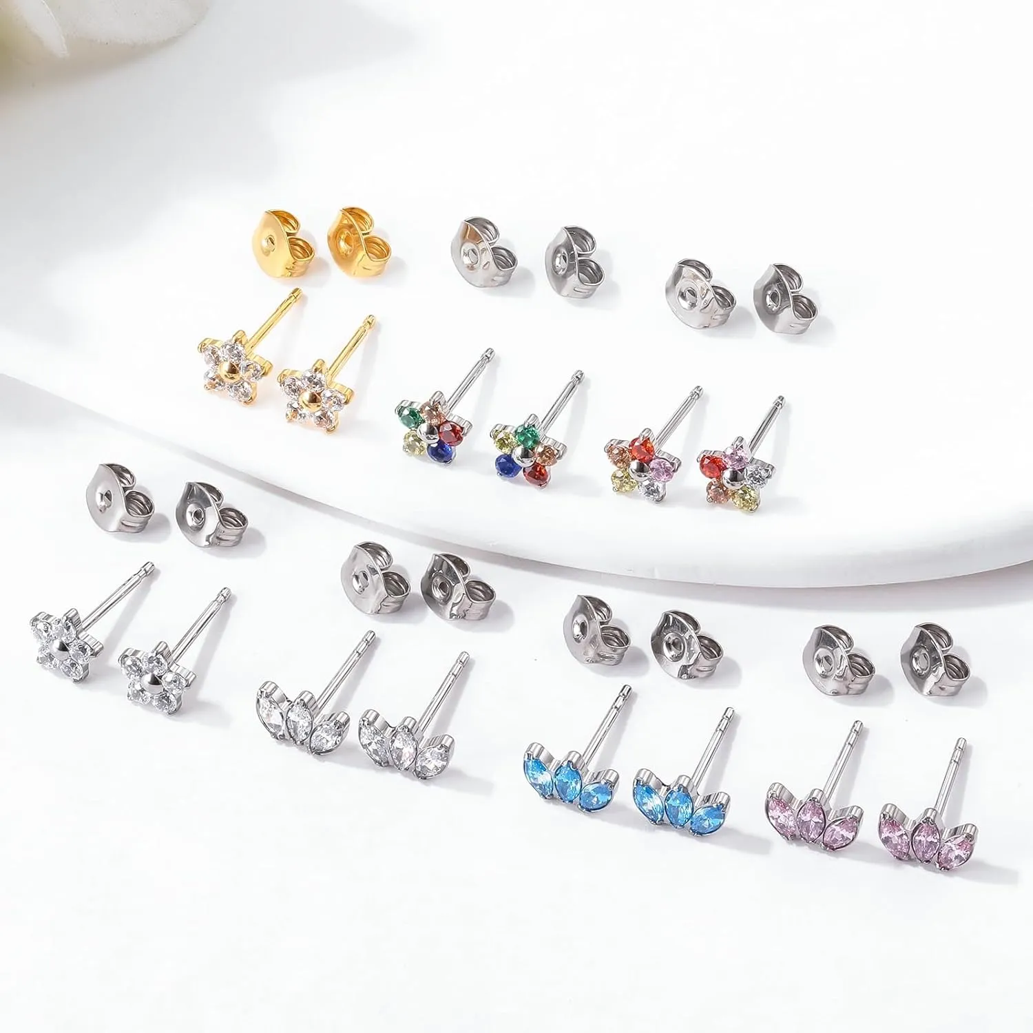 1pair G23 Titanium Hypoallergenic Earrings Studs F136 Implant Grade Titanium Jewelry for Sensitive Ears