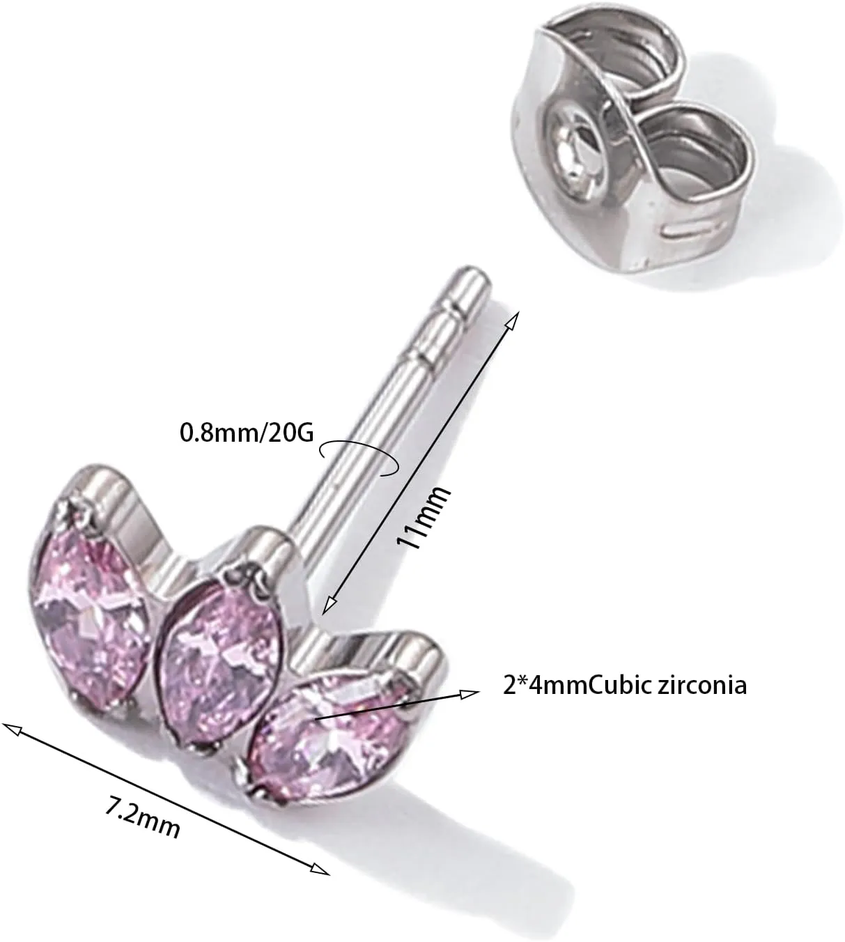 1pair G23 Titanium Hypoallergenic Earrings Studs F136 Implant Grade Titanium Jewelry for Sensitive Ears
