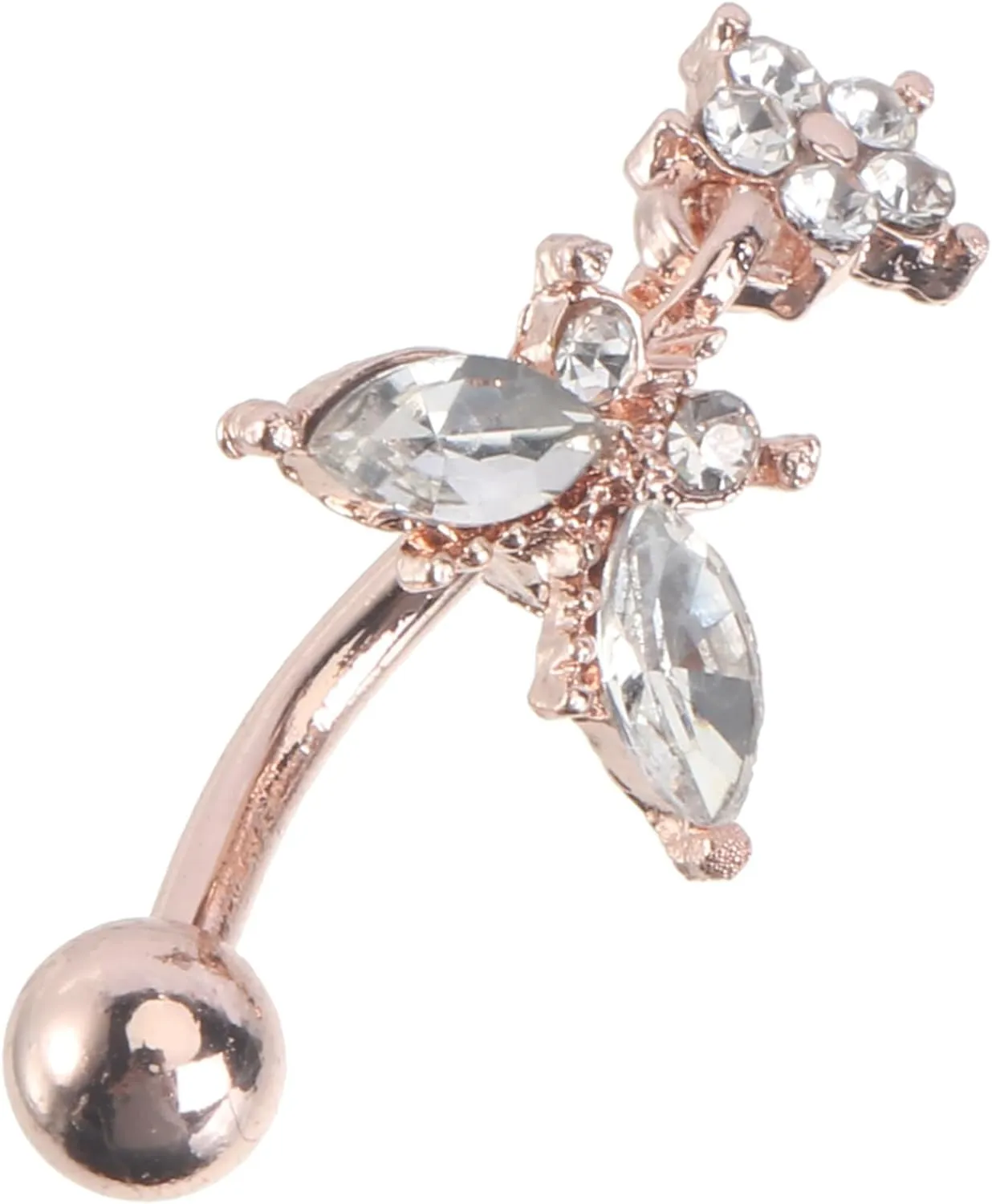1Pc Fashion Belly Ring with Body Piercing Jewelry for Women Comfortable Eye Catching Navel Decoration Rhinestone Finish
