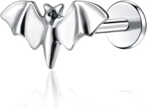 1pcs G23 Titanium Flat Back Earrings Studs 18g 16g F136 Implant Grade Titanium Dainty Piercing Jewelry Cartilage Helix Conch Lobe Lip Tragus Labrets Press Fit Threadless Push Piercing Jewelry