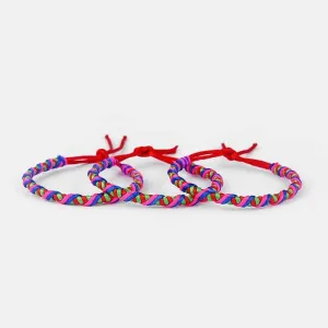 1pcs Handmade Colorful Thread Braided Weaved Friendship Bracelet Surfer Wristband Adjuatable - (Metal Color: 16)