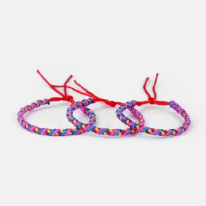 1pcs Handmade Colorful Thread Braided Weaved Friendship Bracelet Surfer Wristband Adjuatable - (Metal Color: 17)