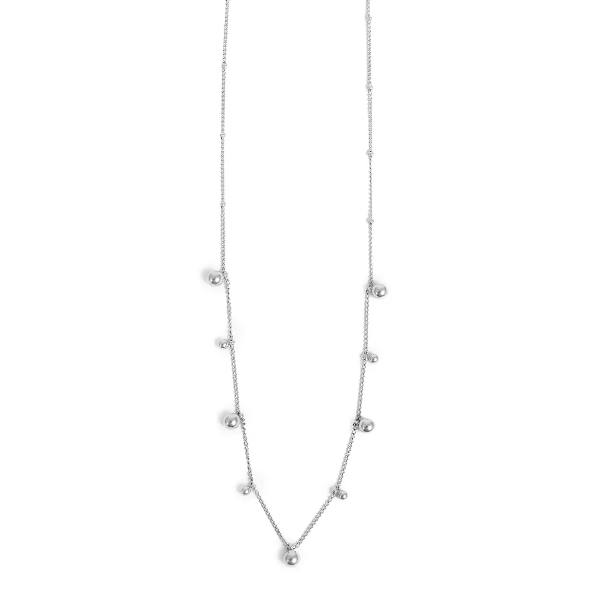 2047-0015 - Miniature Steel Necklace Silver Balls
