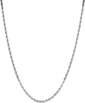 2.5mm/3.5mm Mens Stainless Steel Silver Rope Twist Chain Necklace Jewelry for Men