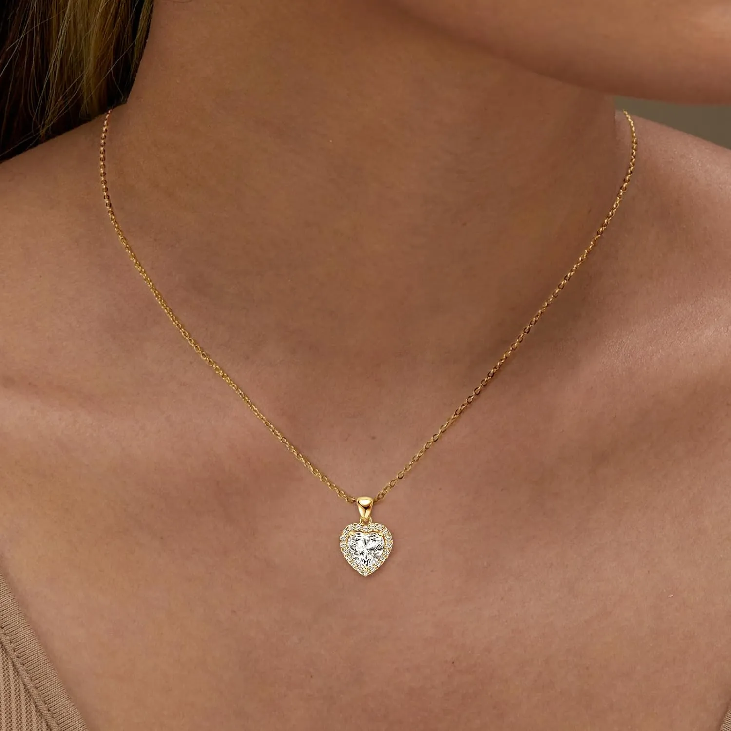 2CT Heart Moissanite Pendant Necklace, D Color VVS1 925 Sterling Silver Dainty Pendant for Women, Wife, Mom, Lady Birthday Gifts