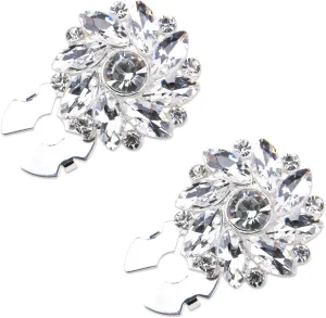 2Pcs Elegant Rhinestone Button Covers for Women Unique Alloy Cufflinks Shirt Embellishments for Dress Tuxedo and Wedding Attire