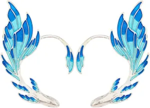 2pcs Metal Ear Cuffs Fairy Earrings Blue Style for Women
