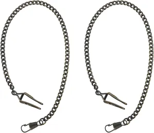 2X Retro Antique Vintage Pocket Watch Chain Bronze