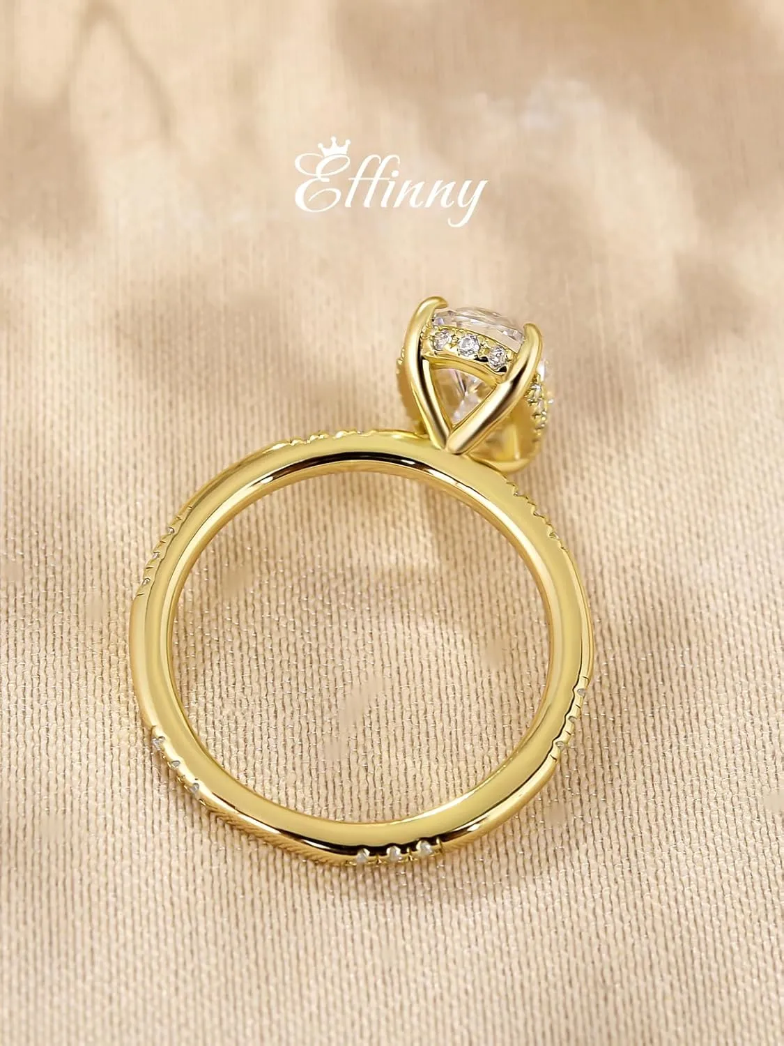 3.5 Carat Elongated Oval Cut Engagement Ring for Women Gold Plated 925 Sterling Silver Simulated Diamond Promise Ring