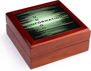 3dRose Information featuring binary rendition of data information in matrix of glowing green, Jewelry Box jb-23725-1