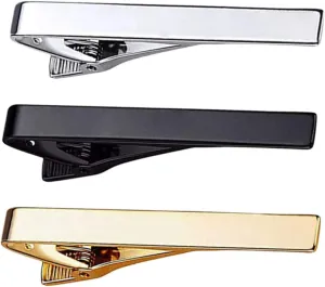 3pcs Men Tie Clips for Wedding Business Tie Bar Clip for Regular Ties Elegant Accessory for Shirts and Coats