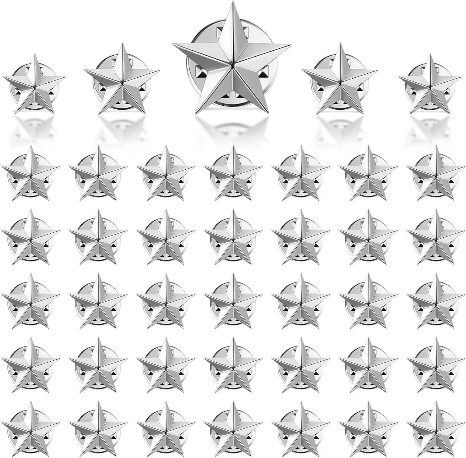40 Pieces Star Badge Lapel Pin for 4th of July Memorial Independence Day Celebration Veterans Day Party Labor Theme Party Costume Decorations