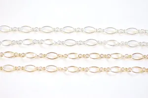 4mm 14k Gold Filled or Sterling Silver Long and Short Oval Chain - Permanent Jewelry Chain Unfinished Chain Wholesale Bulk Findings