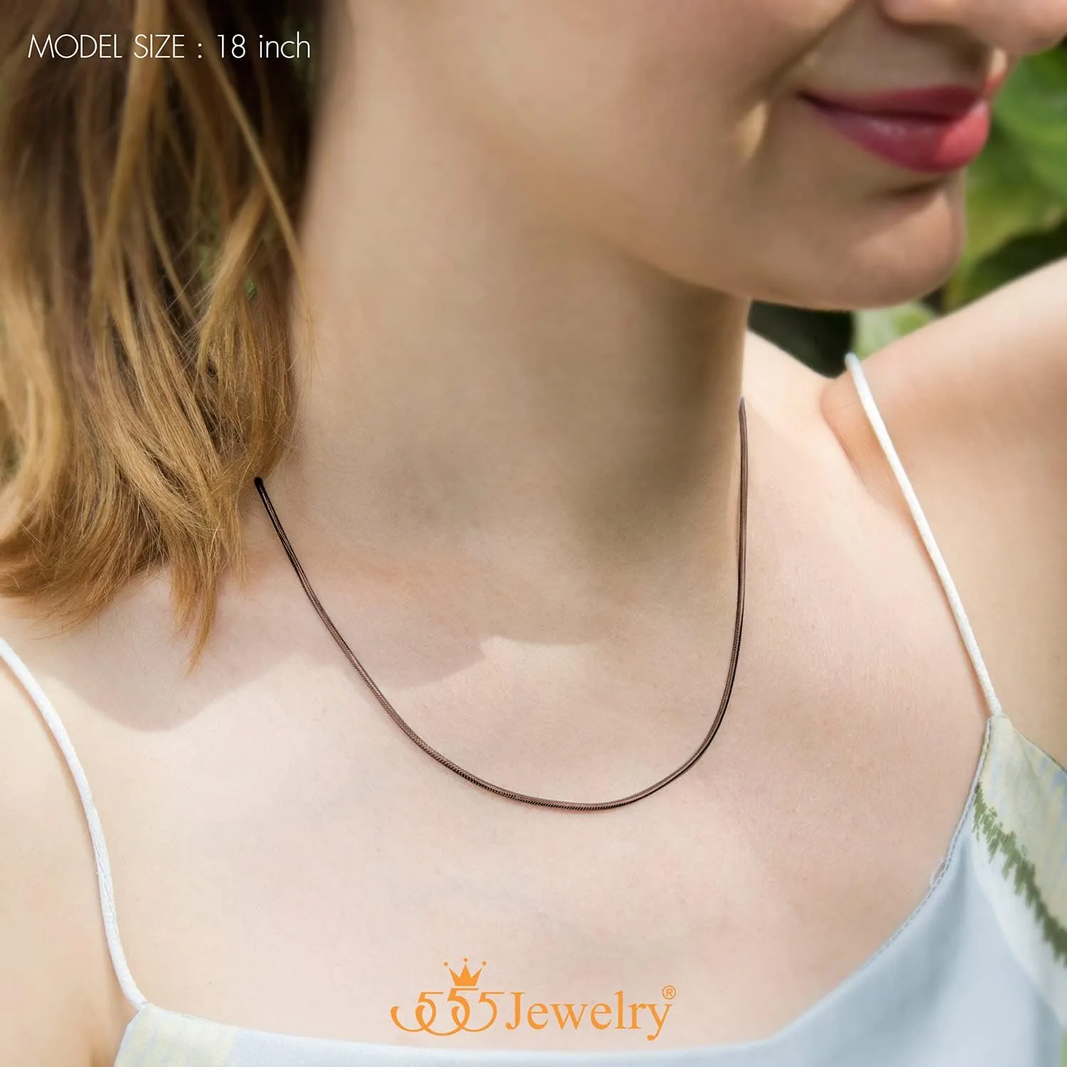 555Jewelry 1.2mm Stainless Steel Snake Chain Necklace for Men & Women, 16-28 Inch