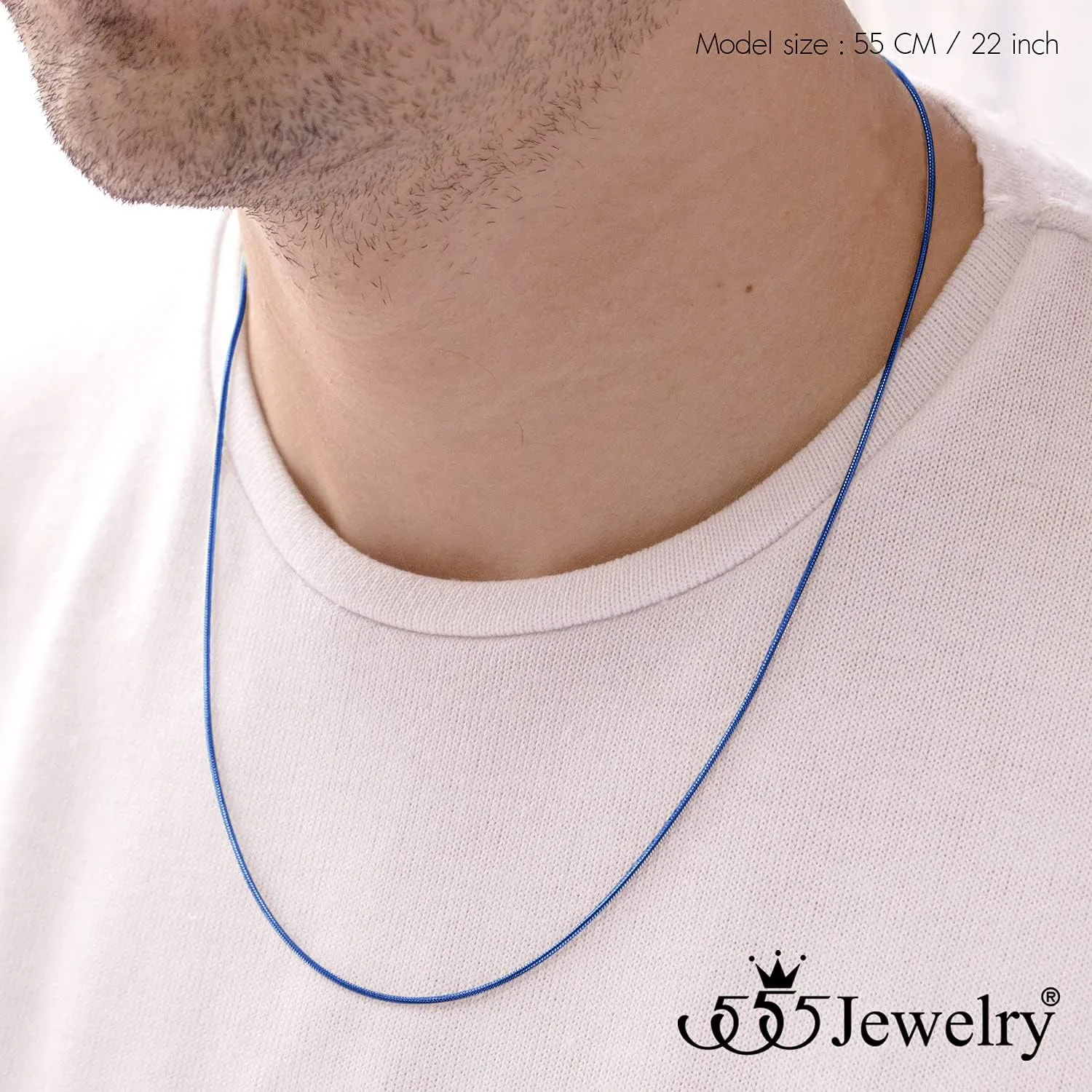 555Jewelry 1.2mm Stainless Steel Snake Chain Necklace for Men & Women, 16-28 Inch