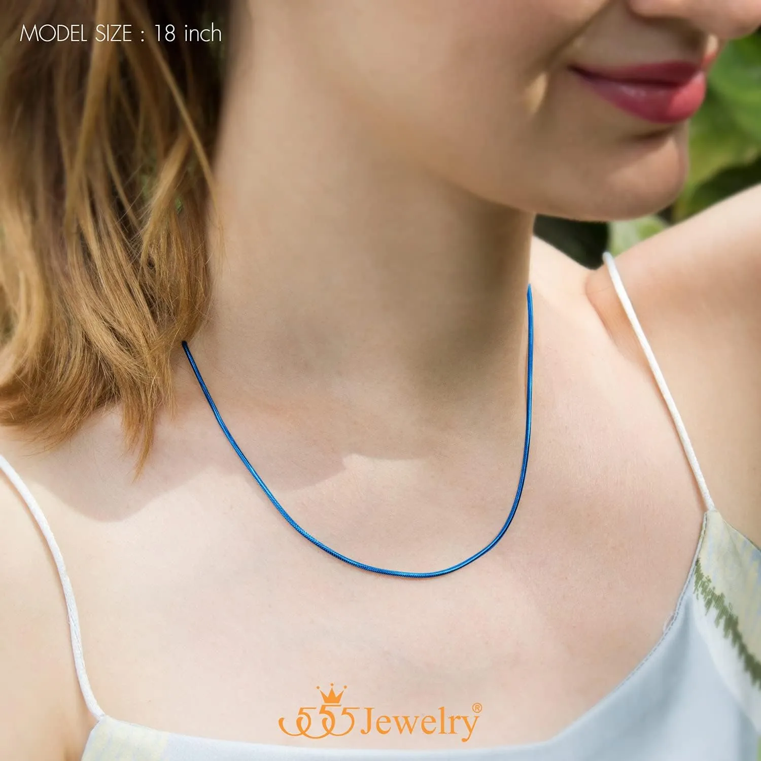 555Jewelry 1.2mm Stainless Steel Snake Chain Necklace for Men & Women, 16-28 Inch