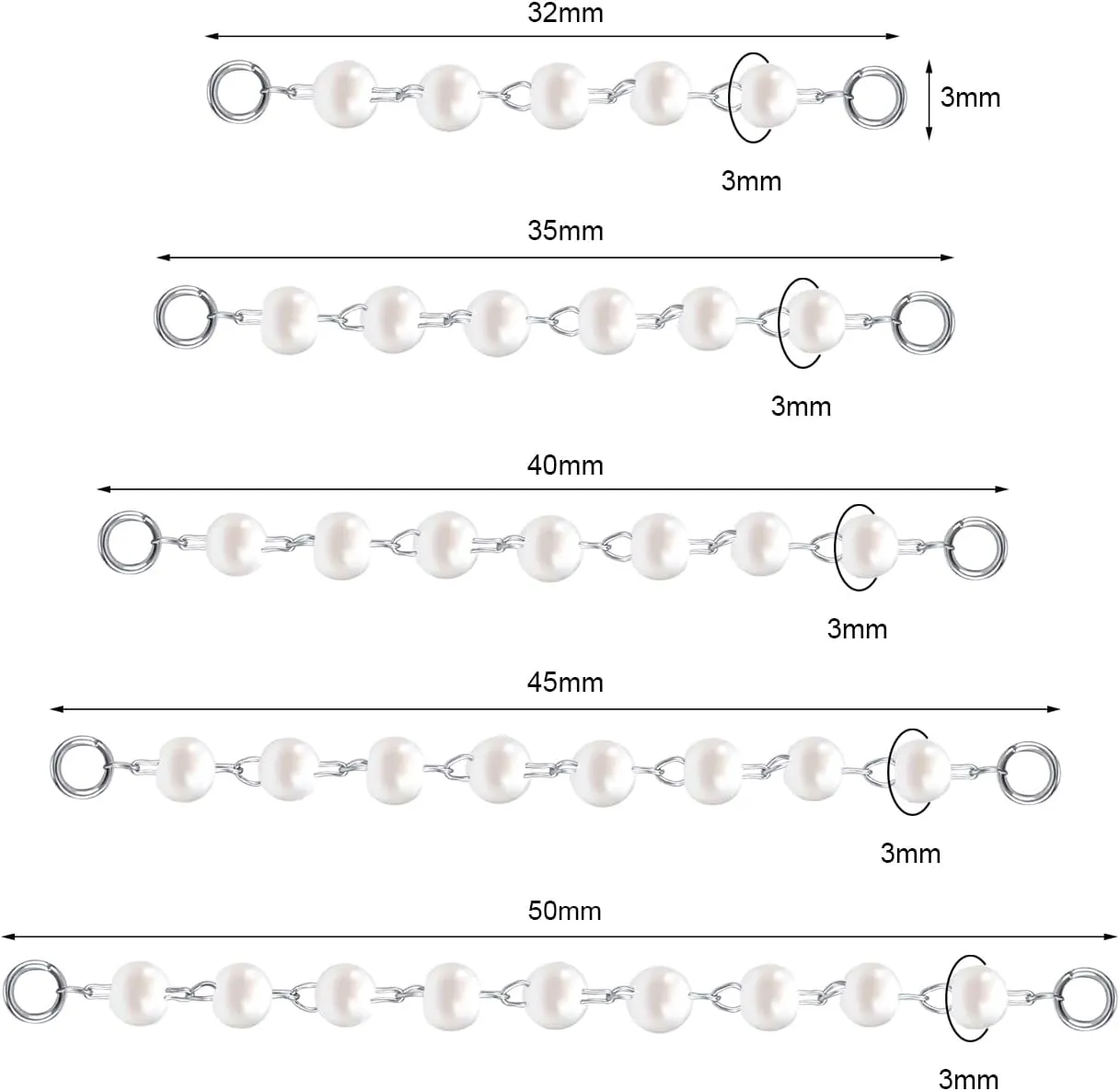 5PCS Nose Chain Surgical Steel Across Top Nose Piercing Jewelry - Double Nostril Bridge Jewelry for Women & Men, Black, Gold, Silver