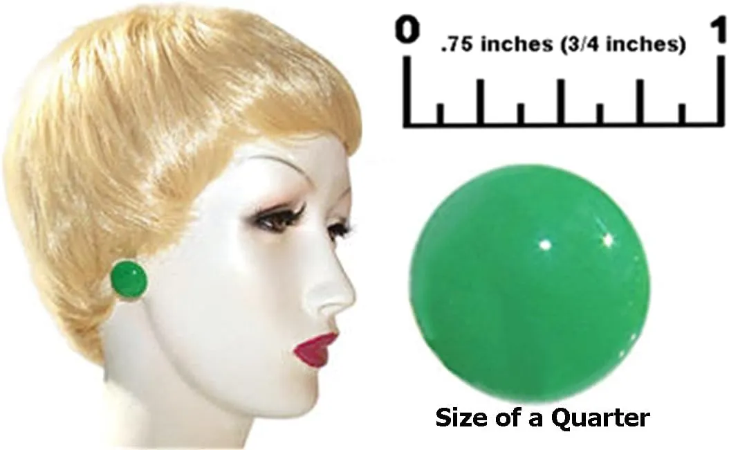 9 Pairs Multi Colors Round Button Acrylic Nylon Plastic Post Earrings Medical Hypoallergenic No Metal Studs Sensitive Ears Women