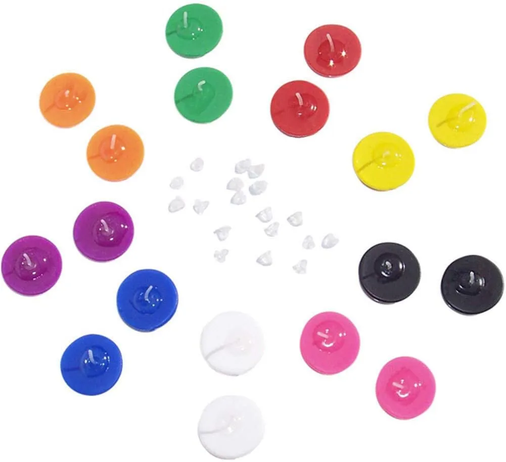 9 Pairs Multi Colors Round Button Acrylic Nylon Plastic Post Earrings Medical Hypoallergenic No Metal Studs Sensitive Ears Women